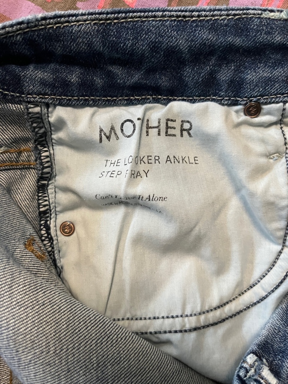 MOTHER Blue Faded Waistband Jeans - Picture 7 of 7